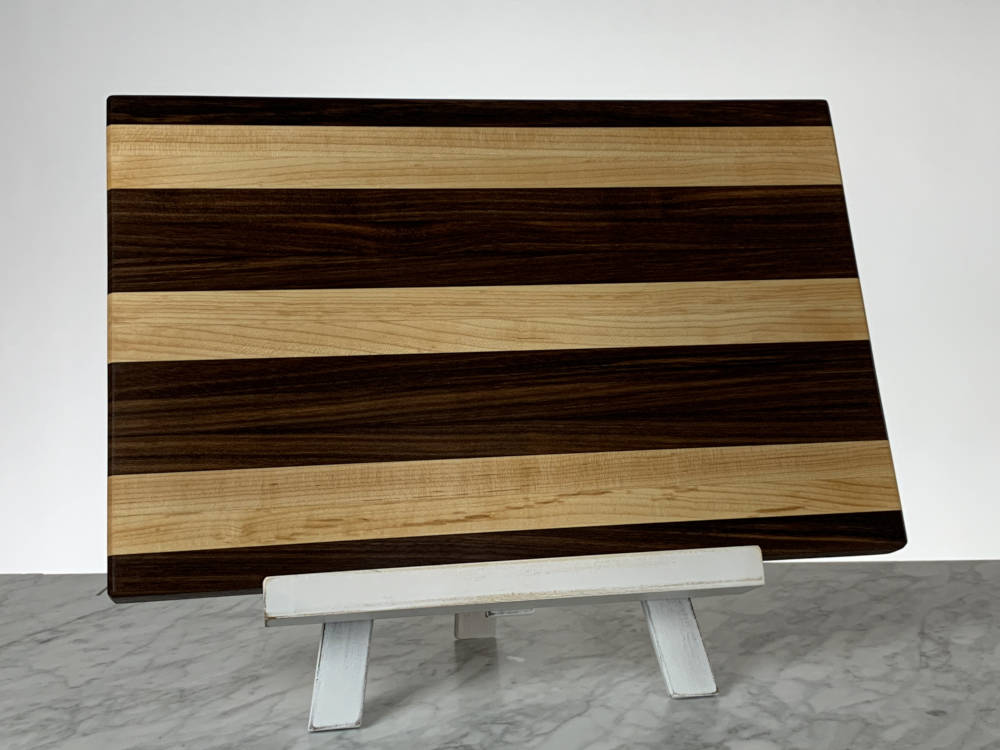 Black Walnut and Hard Maple Cutting Board (18x12) - Shape of Yew